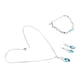 thumbnail image 5 of Collar Azul Pendientes Pulsera, Artesanía Fina aleación Romántica Collar Pulsera Pendientes Kit Juego De 3 Piezas Para Boda, 5 of 7