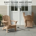 thumbnail image 6 of MUCHENGHY Folding Adirondack Chair, Classic HDPE Plastic Fire Pit Chair, Teak, 6 of 8
