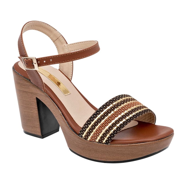 Sandalia con Tacón Marca RBCOLLECTION Exterior Sintético Color Café RBCOLLECTION 101463