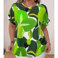 thumbnail image 2 of SOMER Woman Tops Short Sleeve Blouses Casual Printing T Shirts Loose Summer Tops, 2 of 6