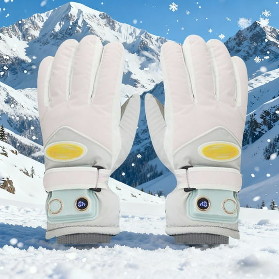 1Pair Electric Heated Gloves Battery Powered,3 Heat Settings Waterproof Winter Gloves with Anti- Grip&Touchscreen Fingers,Gloves for Skiing Cycling Motorcycle Outdoor Activities,Christmas Gifts