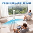 thumbnail image 2 of SHOUFTW 41" Tower Fan with Remote, 8 Speeds Oscillating Floor Fan, 80° Wide Oscillation, 8H Timer, Quiet Cooling Fan for Bedroom, White, 2 of 10