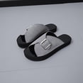 thumbnail image 5 of B91xZ Womens Flat Sandals Glitter Rhinestone Strap Open Toe Flat Sandals Sparkle Slide Slippers,Gray 8.5, 5 of 5
