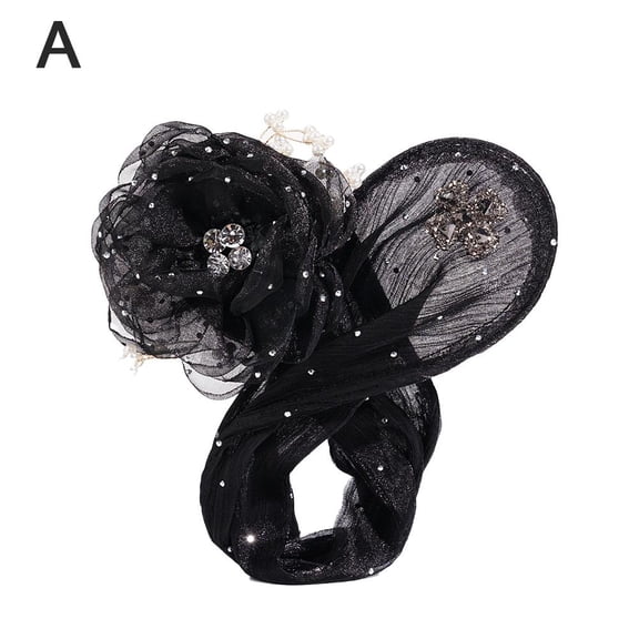 Floral Design Hair Bun Maker and Roller - Easy Non-Slip Twister for Long Hair, Womens Hair Accessory for Wedding and Styling