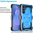 thumbnail image 4 of Takfox Samsung Galaxy S25 FE 5G Case, for Galaxy S25 FE 5G Belt Clip Holster Phone Case [Built-in Screen Protector] Kickstand Full-Body Military Grade Protective Shockproof Cover -Blue, 4 of 6