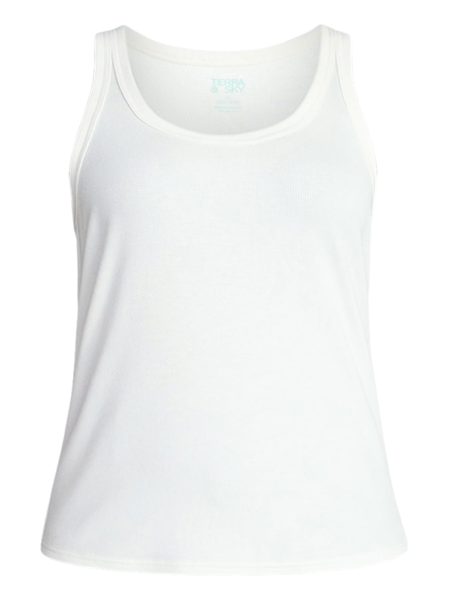 Terra & Sky Women's Plus Sleeveless Ribbed Scoop Neck Tank Top, Sizes 0X-5X