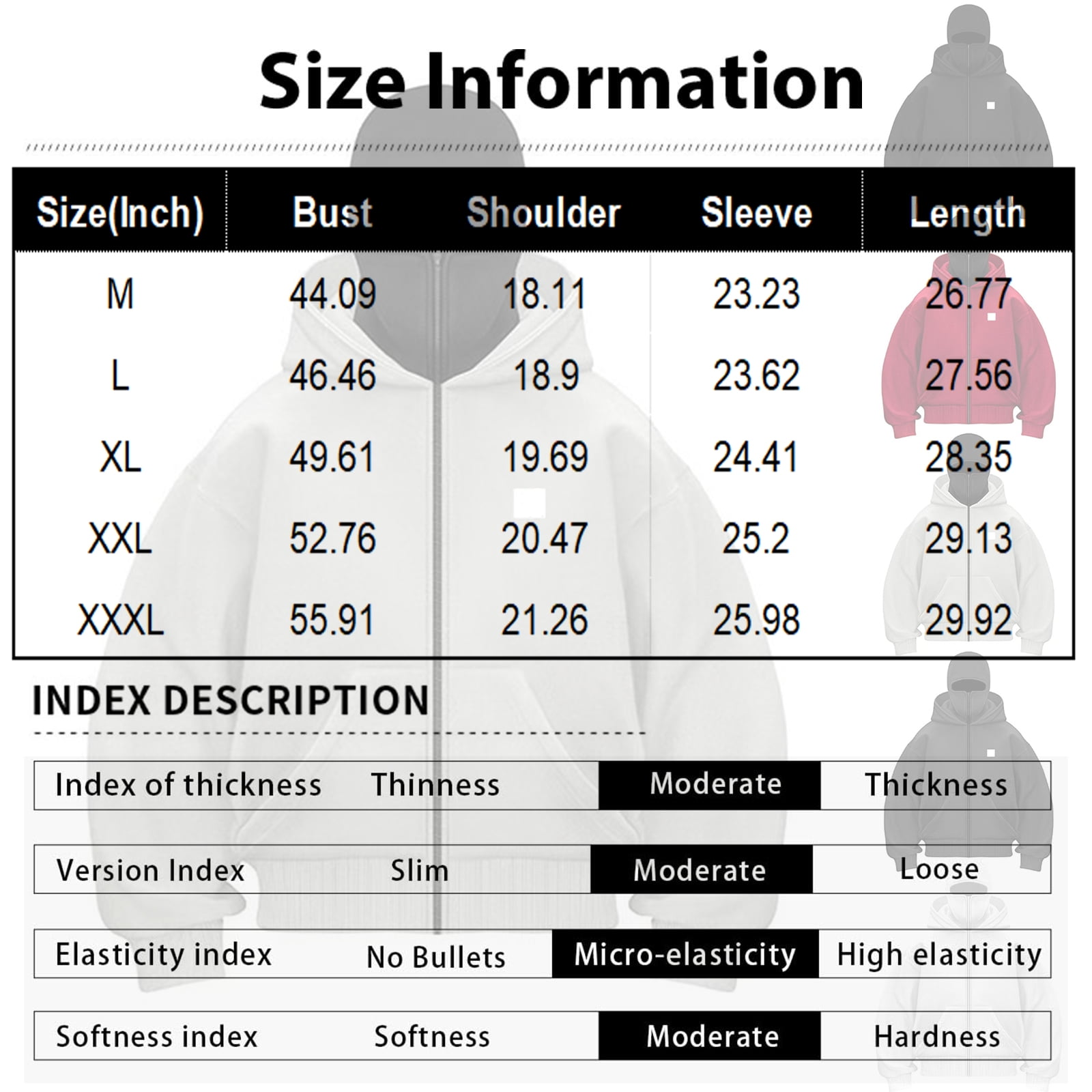 Homeyce Balaclava Ninja Zipper Hoodie with Face Mask Zip Up Hoodies Double Hooded Wind-Resistant Hooded Coat Balaclava Warm Sports Casual Bicycle Streetwear,Gray M