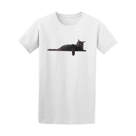 Black Cat Lie And Relax T-Shirt Men -Image by Shutterstock, Male XX-Large