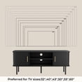 thumbnail image 3 of Mid-Century Modern Media Console, Tambour TV Stand with Storage Cabinet and Shelf for 60" TVs, Black, 3 of 10