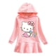 thumbnail image 4 of Hello Kitty nuevo otoño niños algodón Casual Sudadera con capucha vestido lindo estampado de dibujos animados Simple hoja de loto dulce vestido de niña, 4 of 5