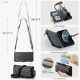 thumbnail image 4 of Funda tipo cartera para iPhone 11 Pro con bloqueo RFID, tarjetero, cremallera y ranura para billetes, correa de hombro magnética de piel sintética suave para mujer, 4 of 10