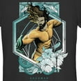 thumbnail image 2 of Junior's Aquaman and the Lost Kingdom Floral Portrait  Graphic Tee Black X Large, 2 of 3