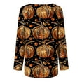 thumbnail image 4 of VKOYWKM Thanksgiving Pumpkin Shirts Women Tunic Tops Thankful Pumpkin Graphic Long Sleeve Fall T-Shirt Casual Crew Neck Loose Fit Blessed Top, 4 of 5