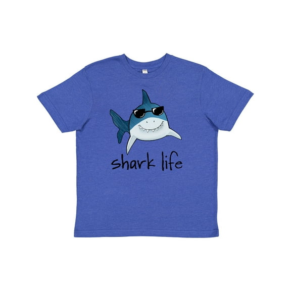 Inktastic Shark Life Fun Shark with Sunglasses Youth T-Shirt