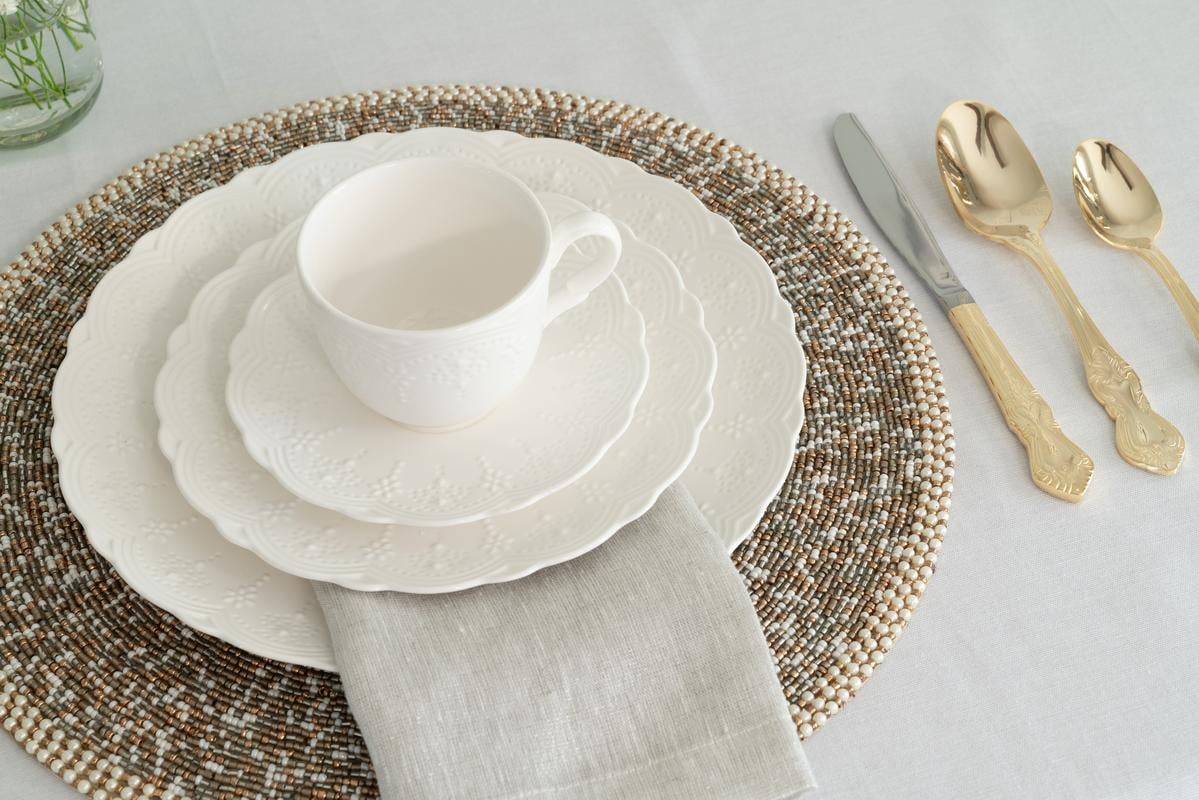 10 Strawberry Street Valentina Porcelain Cup & Saucer, Set of 6, White