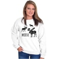 thumbnail image 3 of Funny Meese Moose Animal Humor Unisex Plus Fleece Graphic Sweatshirt Brisco Brands 3X, 3 of 5