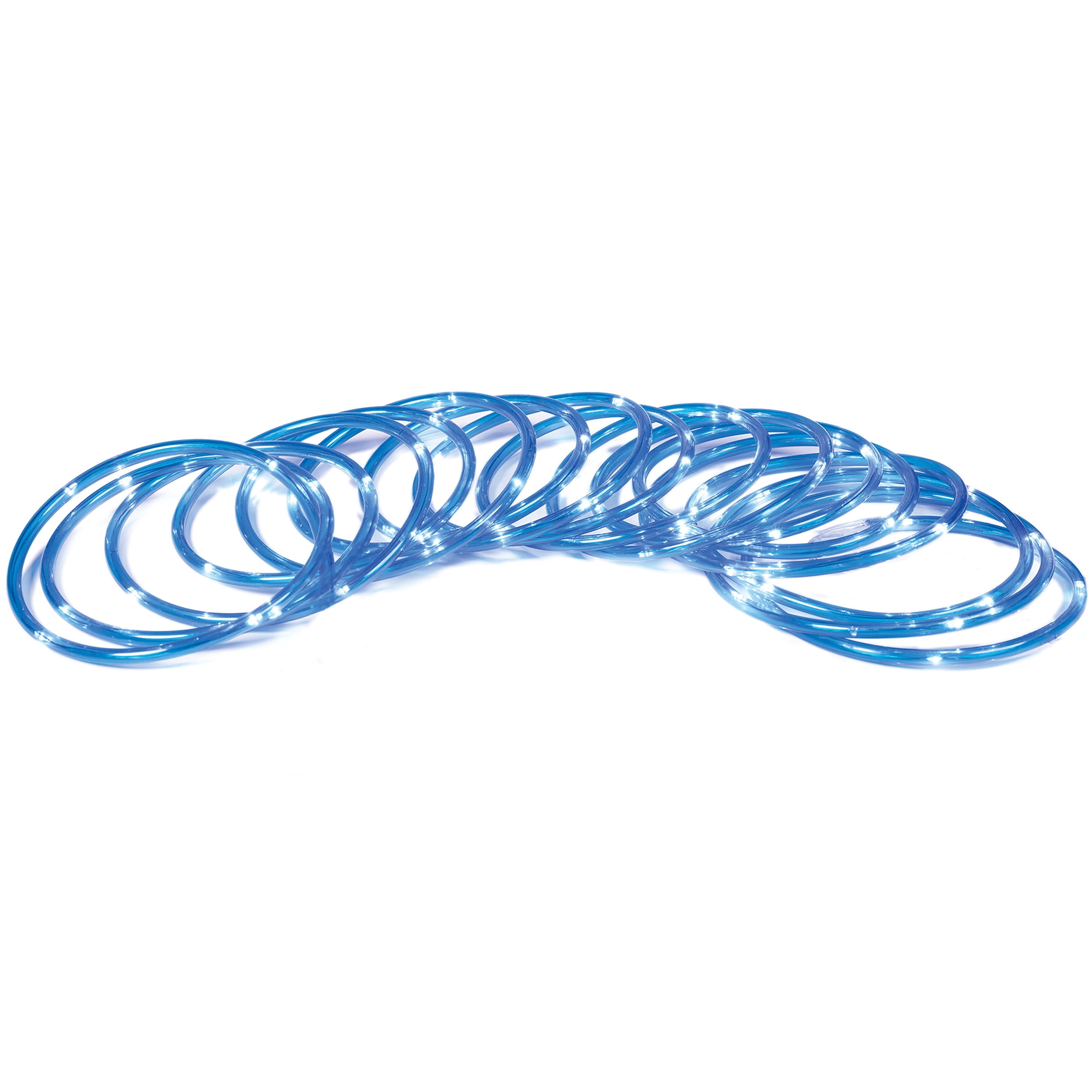 Indoor/Outdoor Battery-Operated LED Mini Christmas Rope Lights, Blue, Transparent Wire, 16.5', by Holiday Time