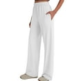 thumbnail image 6 of DPTALR Women's Ribbed Barrel Leg Wide Leg Comfy Fall Business Casual Lounge Pants,White,Size S, 6 of 8