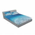 thumbnail image 3 of Ambesonne Ocean Fitted Sheet & Pillow Sham Set, Clear Water and Waves, Twinxl, Navy Beige, 3 of 3