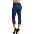 thumbnail image 2 of Women's Jean Looking Jeggings Cotton Blend Capri Length Pull Up Pants, 2 of 8