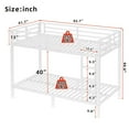 thumbnail image 3 of Miniyam Twin XL Over Twin XL Metal Bunk Bed with Top & Bottom Guardrails, Side Ladder, Quiet Metal Slats, White, 3 of 8