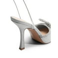 thumbnail image 3 of Women's Rhinestone Bow Lace-Up Stiletto Heels Pointed Toe Dress Sandals, 3 of 5