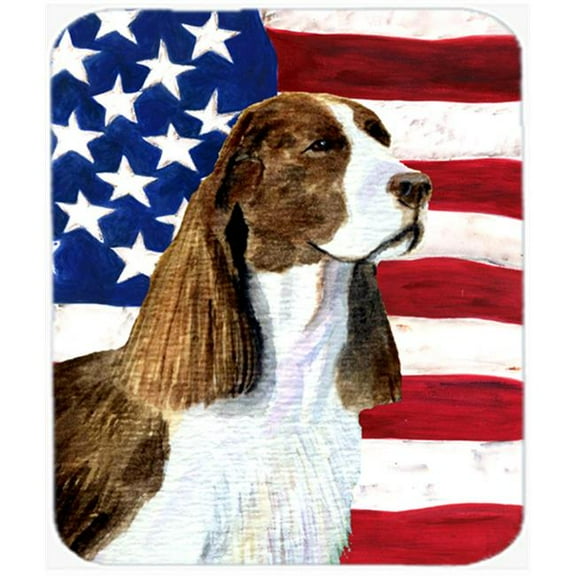 Carolines Treasures  Usa American Flag With Springer Spaniel Mouse Pad