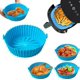 thumbnail image 1 of Azul 2 uds accesorios para freidora de aire cesta freidora de aire sartén de silicona freidora de aire revestimiento de papel de aceite molde para pasteles de repuesto, 1 of 5