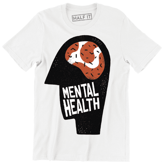 Mental Health Brain In The Silhouette Of A Head Men's T-Shirt
