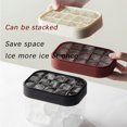 thumbnail image 4 of Bandeja de cubitos de hielo de silicona de verano para congelador con tapa de contenedor, molde de hielo cuadrado redondo con tapa, 4 of 4