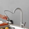thumbnail image 3 of Stainless Steel Kitchen Faucet Single Hole Pull Out Spray 360° Swivel Sink Faucet High Arc Modern Design, 3 of 7