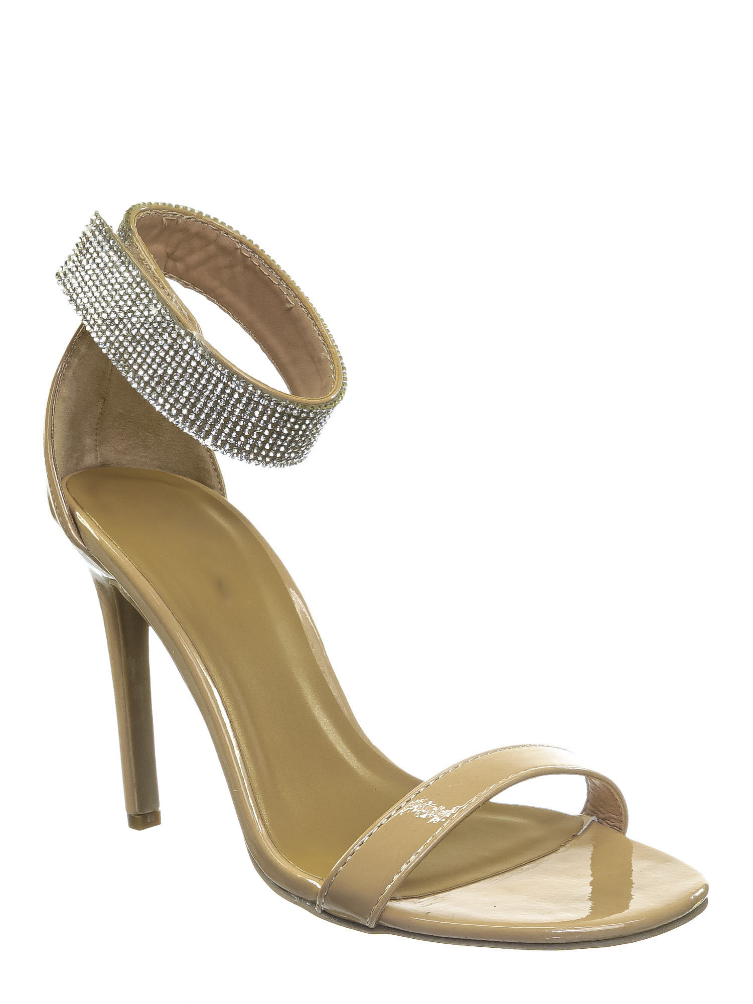 Timeless30 Rhinestone Ankle Strap Sandal Women High Heel Open Toe