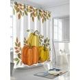thumbnail image 3 of Fsddascl Orange Pumpkins Shower Curtain Set - Long 72" x 84" Washable Bathtub Curtain with 12 Hooks, Fall Yellow Leaves Country Pastoral Waterproof Fabric Stall Shower Curtains for Bathroom/Bathtub, 3 of 6