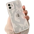 thumbnail image 1 of Funda para iPhone 11, con funda transparente y linda de mariposa blanca para niñas Wo, 1 of 5