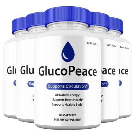 Gluco Peace Capsules, GlucoPeace Pills Glycogen Support Supplement Maximum Strength All Natural formula with Cinnamon Bark Extract , 30 Day Supply (5 Pack)