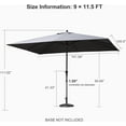 thumbnail image 4 of PURPLE LEAF 9' x 11.5' Patio Market Umbrella Outdoor Table Sun Umbrellas with Crank 8 Aluminum Sturdy Ribs for Pool Deck Backyard Beach Grey, 4 of 7