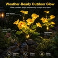 thumbnail image 3 of Rirool Solar Orchid Flower Garden Stake Lights, 7 Heads Warm White Solar Lights Outdoor Waterproof, Decorative Lights for Yard Lawn Patio Pathway, Yellow 2 Pack, 3 of 8