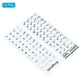 thumbnail image 3 of Uxcell English & Russian Keyboard Stickers Universal Keyboard Cover Frosted, White Background Black Lettering 2pcs, 3 of 5