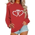 thumbnail image 2 of Ounisa Valentines Sweatshirt Women Gnomes Shirts Love Heart Sweater Crewneck Long Sleeve Pullover Tops, 2 of 6