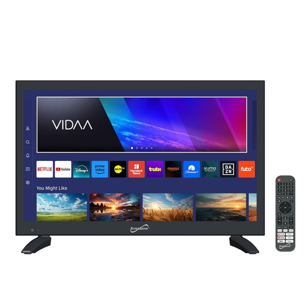 Televisor LED Supersonic 18.5 Pulgadas VIDAA Negro Inteligente WiFi 1080p HDMI ARC USB Integrado