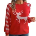 thumbnail image 2 of Aloohaidyvio Ugly Christmas Sweaters for Women,Women's Winter Casual Plaid Deer Christmas Sweater Long Sleeve Knitwear Pullover Sweaters, 2 of 6