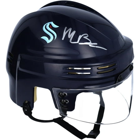 Matty Beniers Seattle Kraken Autographed Navy Mini Helmet - Fanatics Authentic Certified