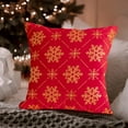 thumbnail image 6 of ‌Christmas Throw Pillow Covers - Red & Gold Snowflake Design,18X18in,Decorative Holiday Cushion Cases for Sofa,Couch,Winter Home Decor‌, 6 of 6