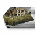 thumbnail image 3 of the Colosseum Soft Flannel Fleece Throw Blanket, Famous Historic Italian Monument Landmark Ruins Province, Cozy Plush for Indoor and Outdoor Use, 60" x 80", Pale Coffee Dark Blue, by Ambesonne, 3 of 6