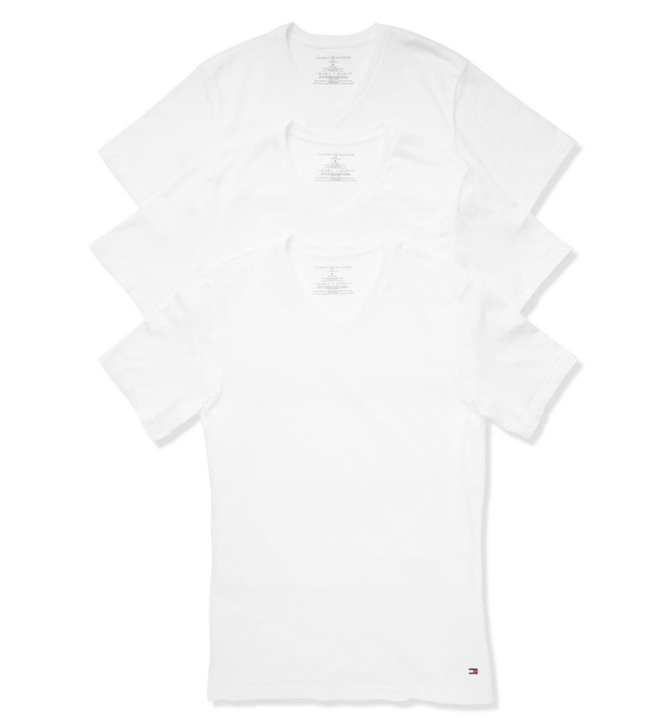 Men's Tommy Hilfiger 09T3203 Cotton Classics Slim Fit V-Neck - Pack (White XL) Walmart.com