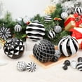 thumbnail image 2 of Alupssuc 6 Inch Oversized Christmas Ball Ornaments, 6 Inch Shatterproof Xmas Tree Decorations, Black & White, 4CT, 2 of 6