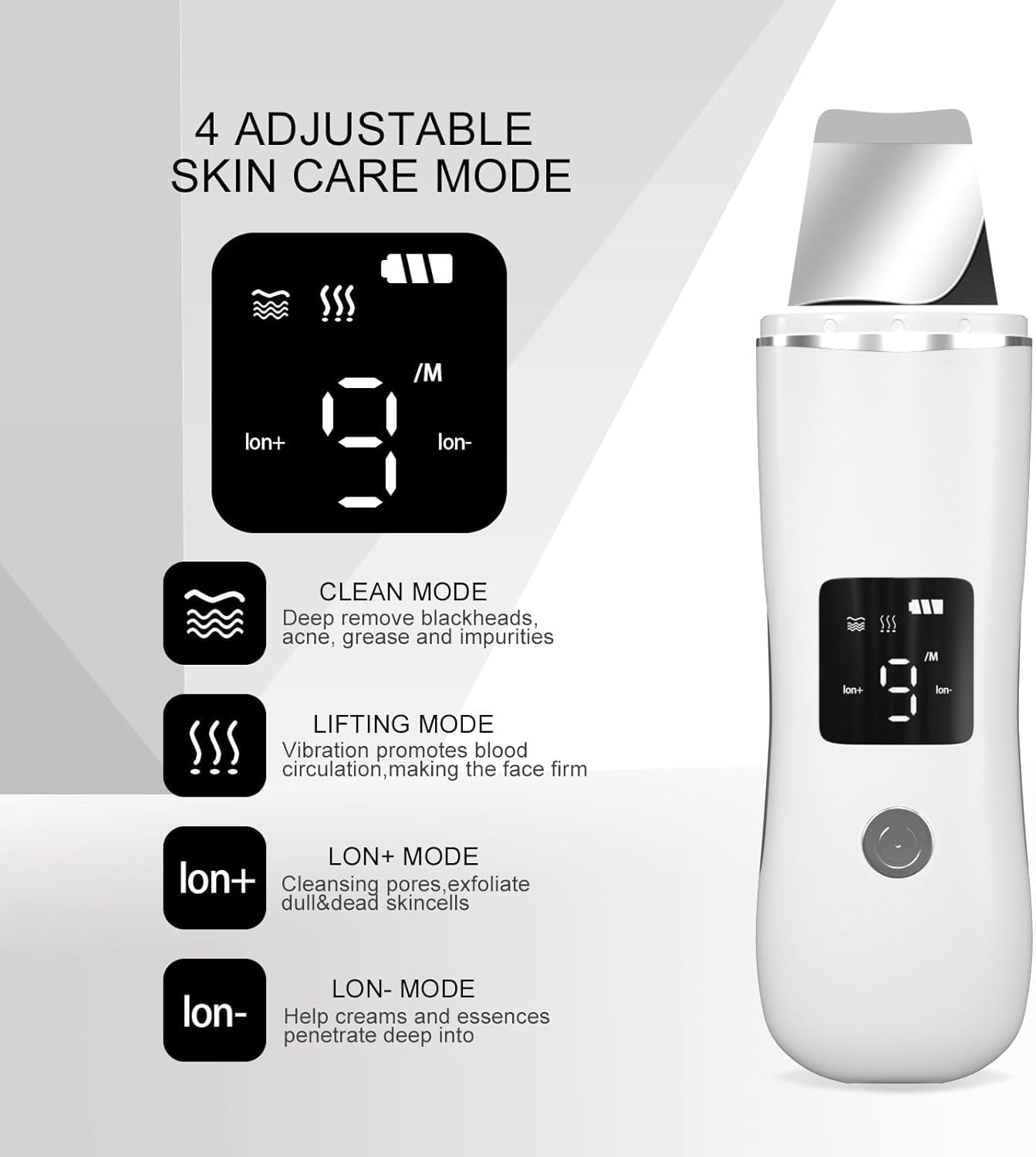 NOBRAND 4 Modes Facial Skin Scrubber & Blackhead Remover