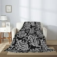 thumbnail image 2 of Throw Blanket for Couch Sofa and Bed, Paisley Pattern No.90122 Super Soft Plush Throw Blanket, Fuzzy Cuteness Comfy Warm Washable Flannel Blanket & Throws for All Season 60"x50", 2 of 5