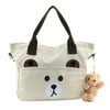 Shop LC White Canvas Bear Desing Handbag Money Holder Purse Shoulder Messenger Bag Women Fashion Accessories