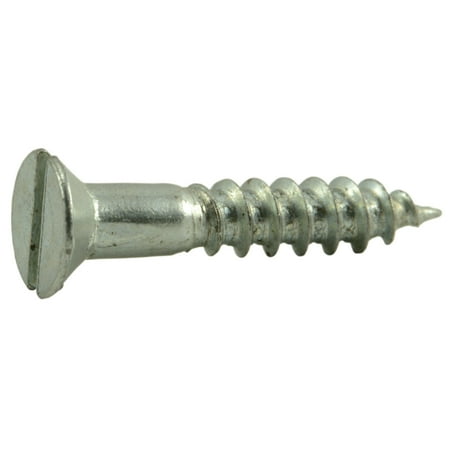 

#4 x 5/8 Zinc Plated Steel Slotted Flat Head Wood Screws WSFS-032 (60 pcs.)